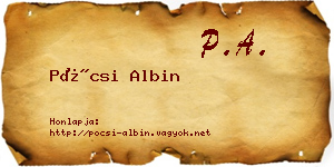 Pócsi Albin névjegykártya